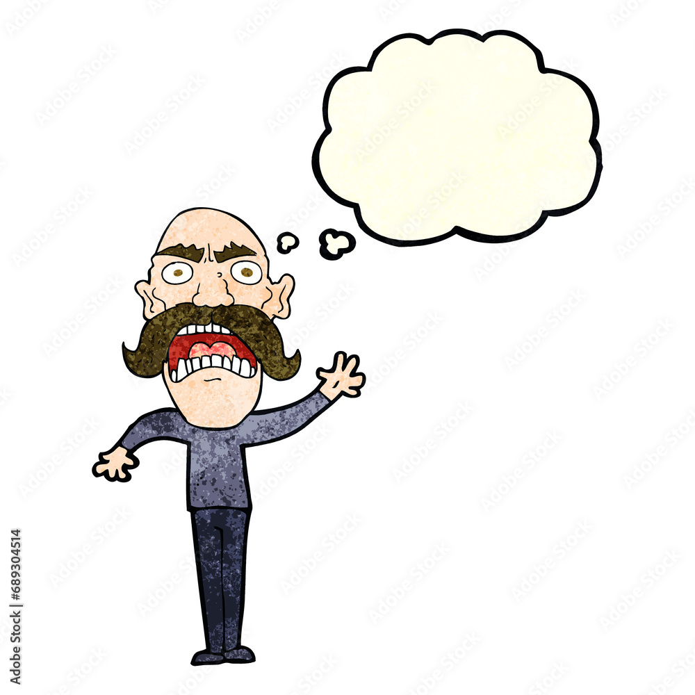 cartoon angry old man with thought bubble cartoon angry old man with thought bubble