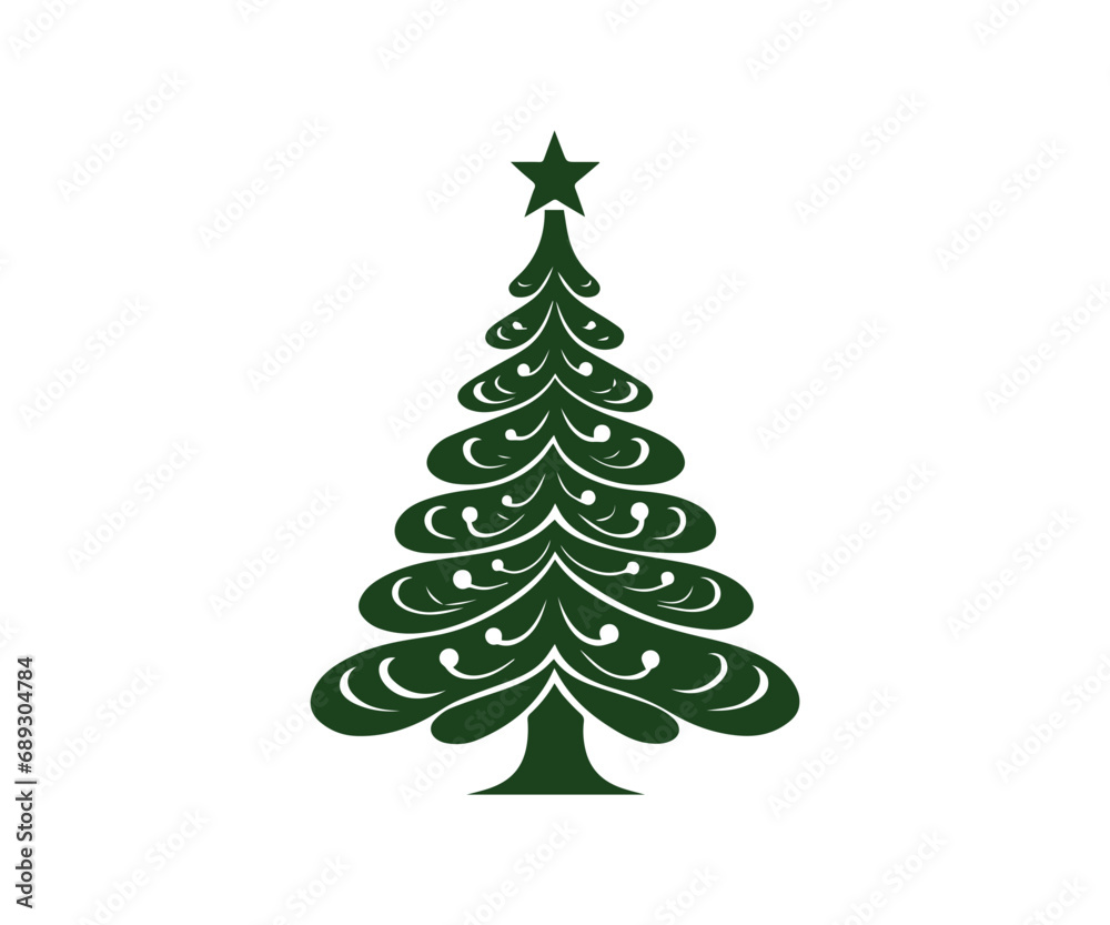 Christmas tree, modern flat design Christmas tree, modern flat design
