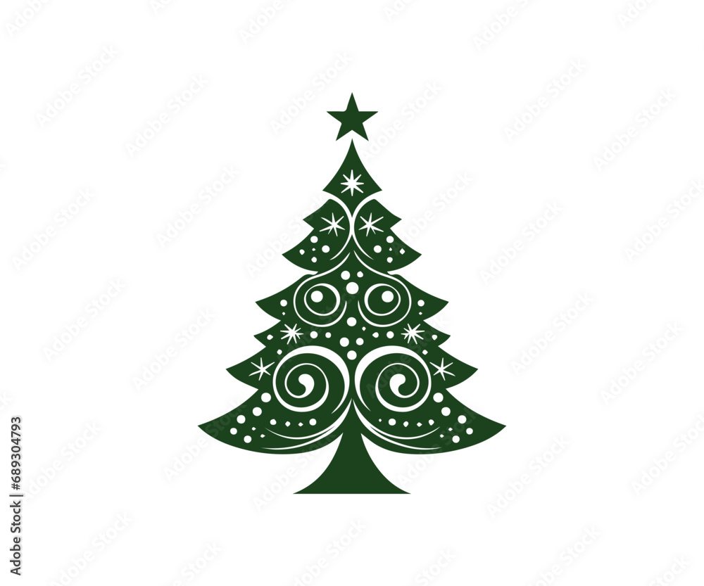 Christmas tree, modern flat design Christmas tree, modern flat design