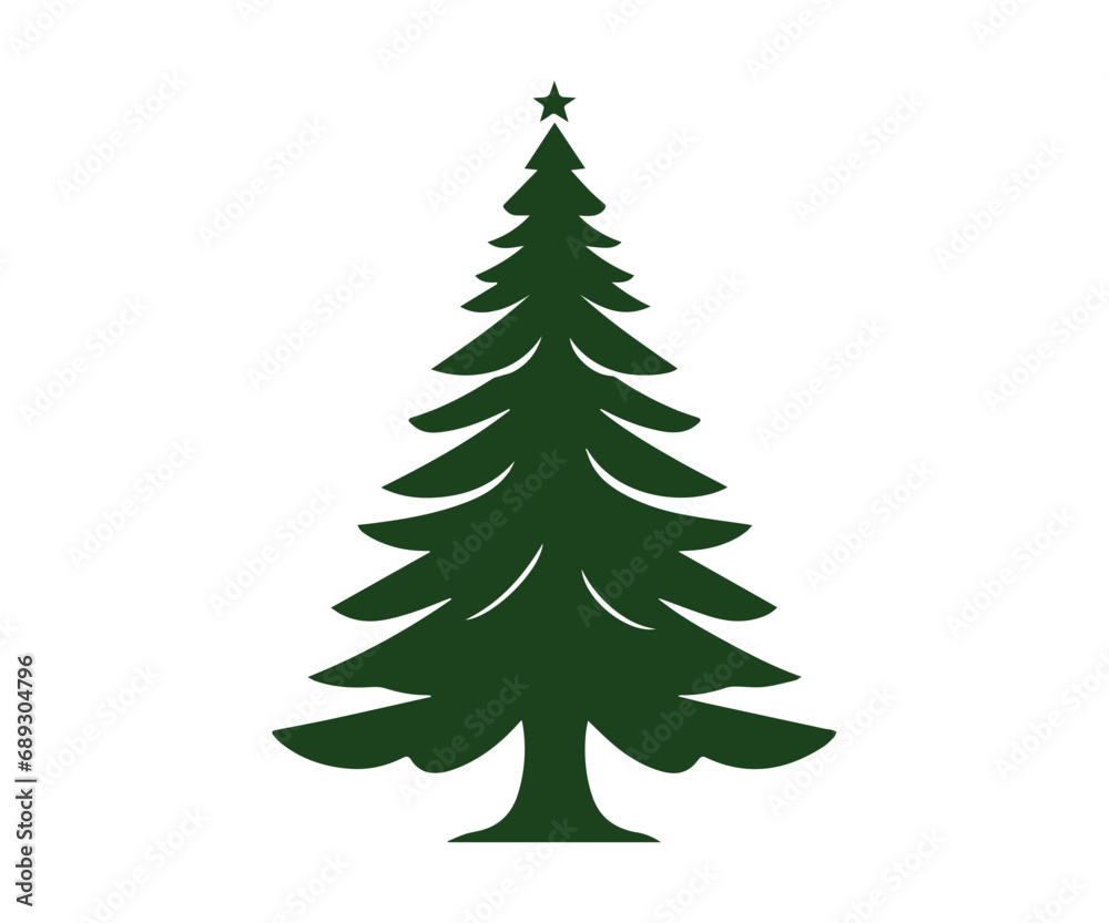 Christmas tree, modern flat design Christmas tree, modern flat design