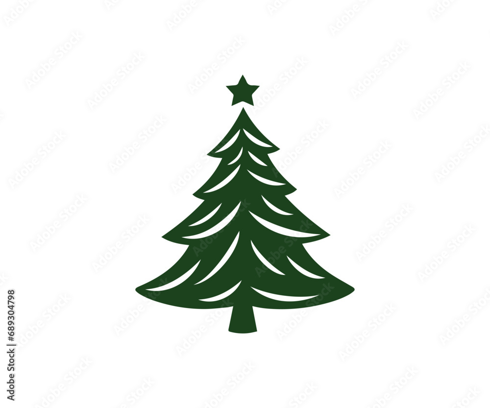 Christmas tree, modern flat design Christmas tree, modern flat design