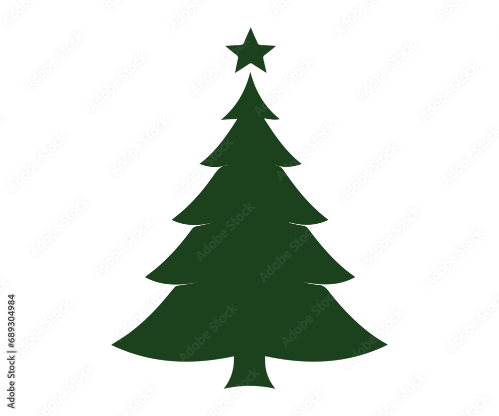  Christmas tree, modern flat design