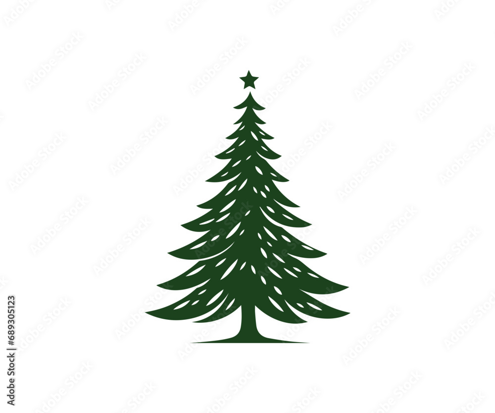 Christmas tree, modern flat design Christmas tree, modern flat design