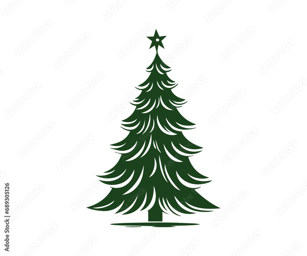 Christmas tree, modern flat design Christmas tree, modern flat design