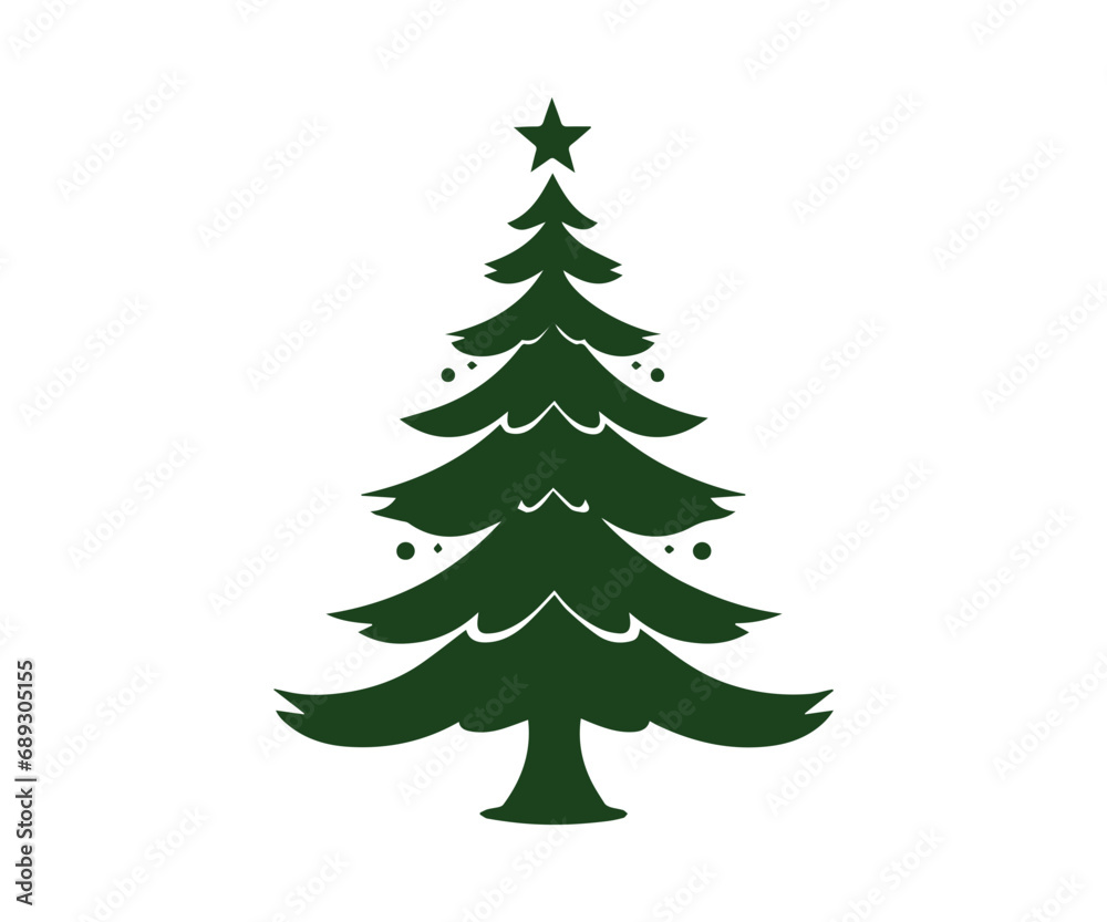  Christmas tree, modern flat design