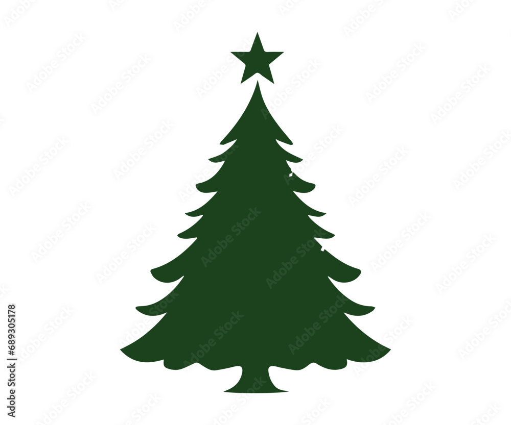  Christmas tree, modern flat design