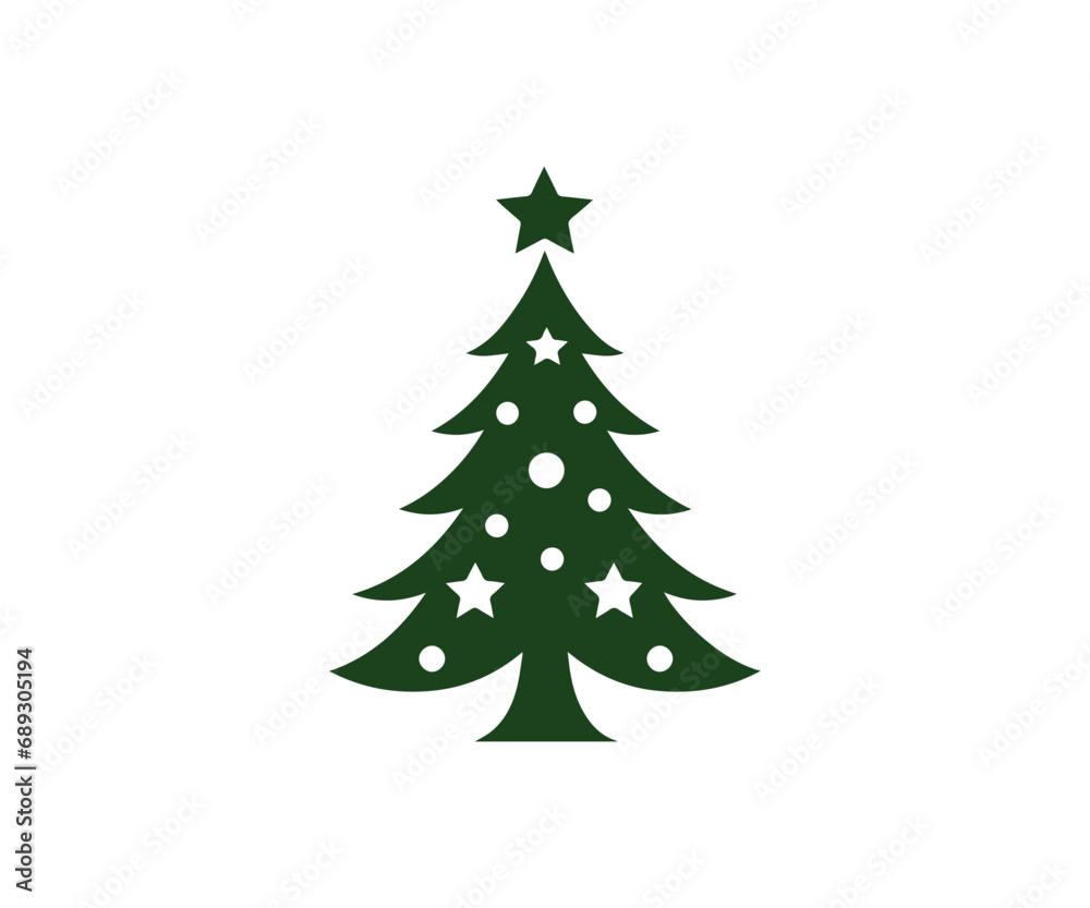  Christmas tree, modern flat design