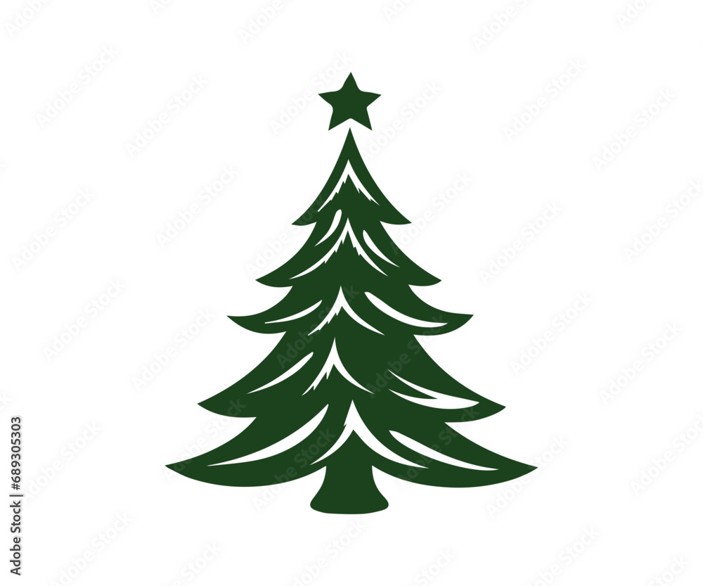 Christmas tree, modern flat design Christmas tree, modern flat design