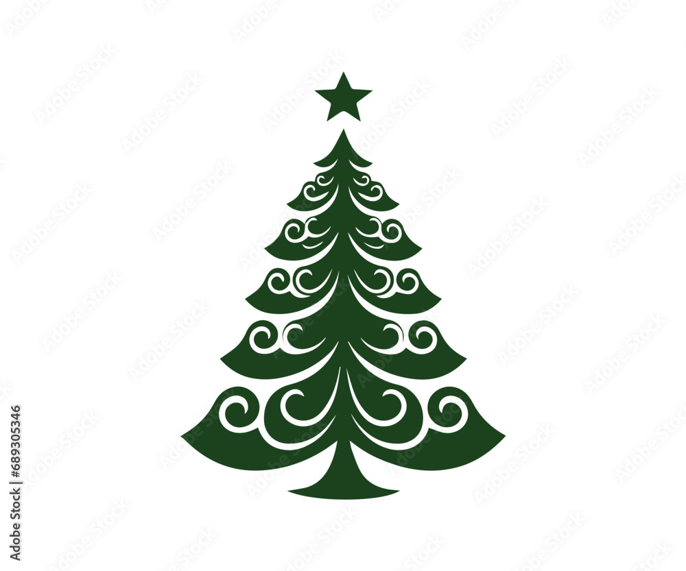 Christmas tree, modern flat design Christmas tree, modern flat design