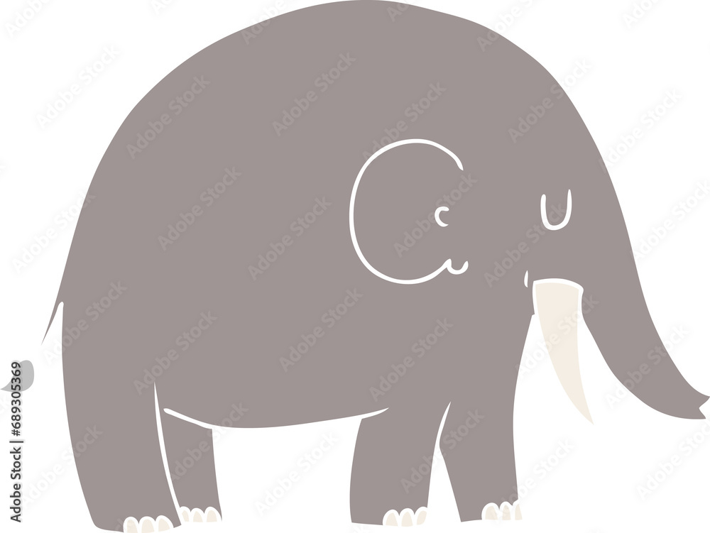 Fototapeta premium flat color style cartoon elephant