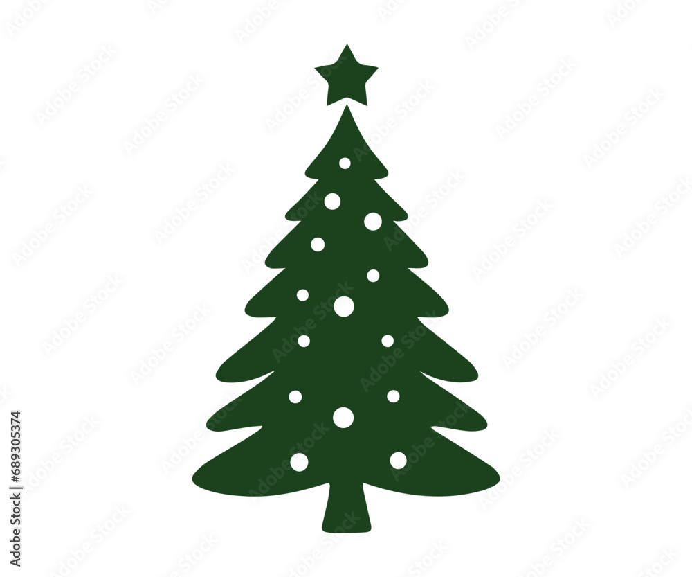 Christmas tree, modern flat design Christmas tree, modern flat design