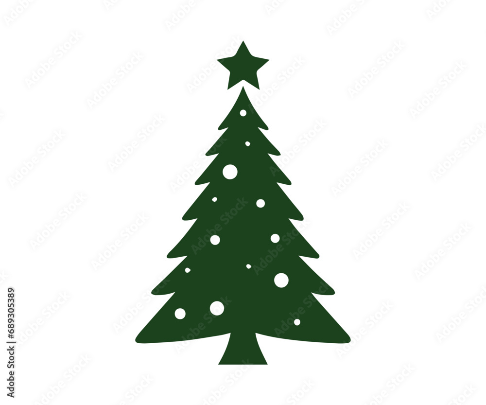 Christmas tree, modern flat design Christmas tree, modern flat design