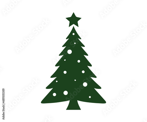  Christmas tree, modern flat design