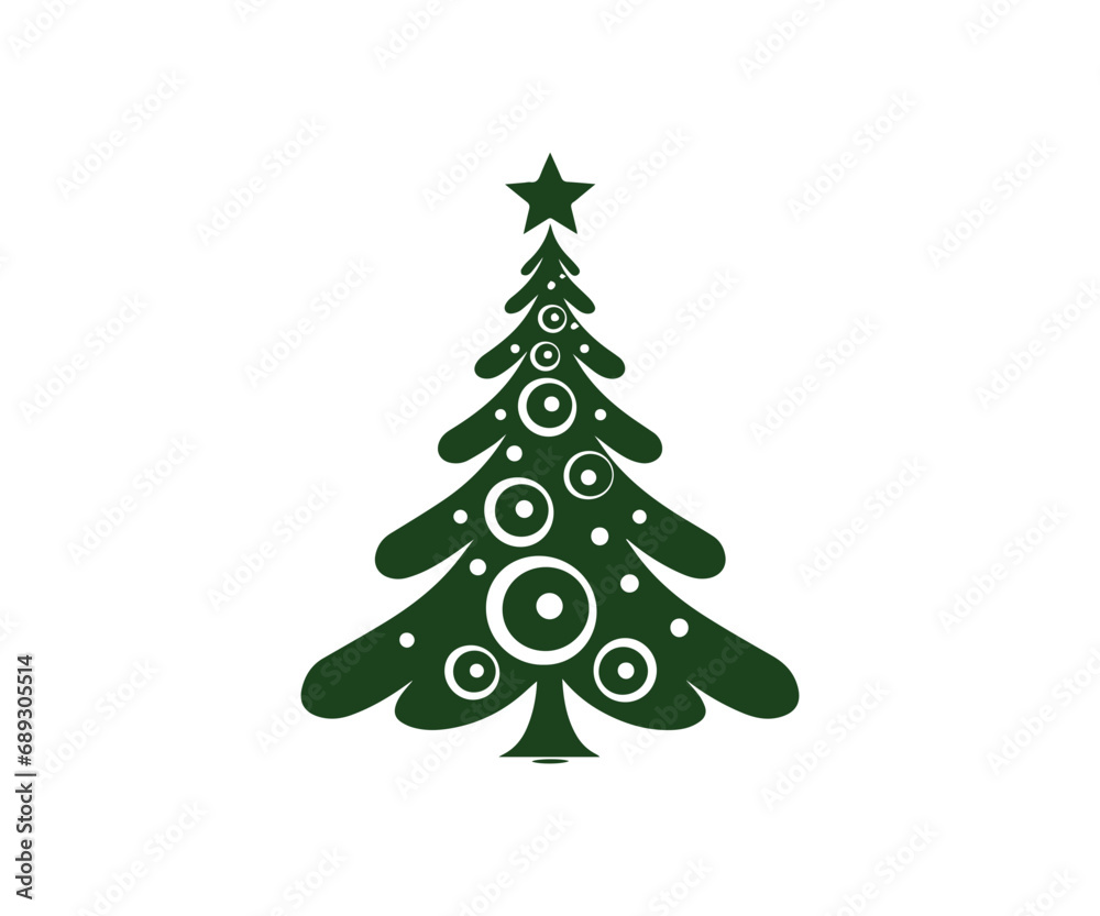 Christmas tree, modern flat design Christmas tree, modern flat design