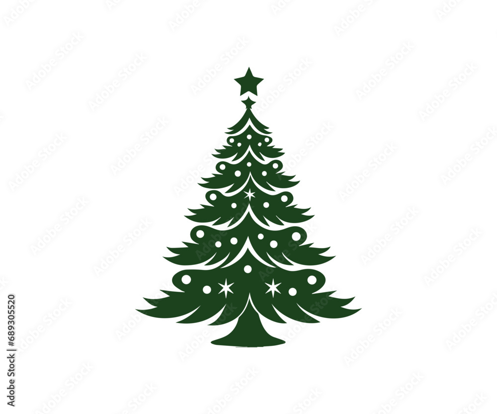 Christmas tree, modern flat design Christmas tree, modern flat design