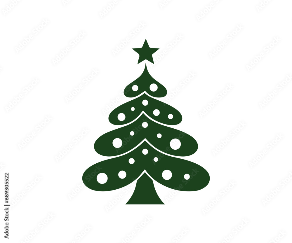 Christmas tree, modern flat design Christmas tree, modern flat design