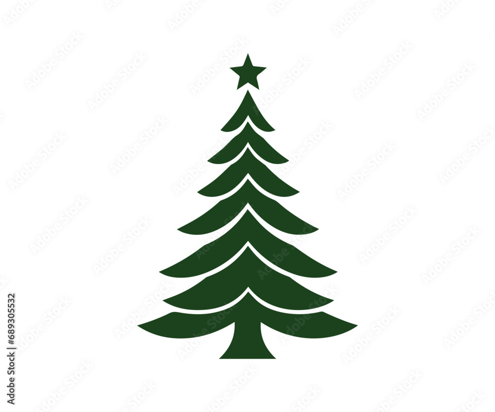 Christmas tree, modern flat design Christmas tree, modern flat design