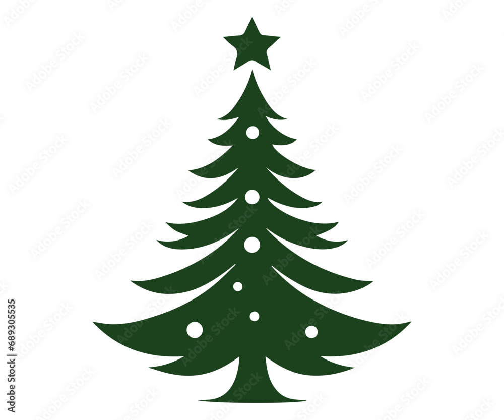 Christmas tree, modern flat design Christmas tree, modern flat design