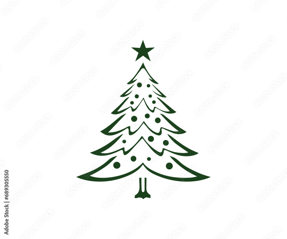 Christmas tree, modern flat design Christmas tree, modern flat design