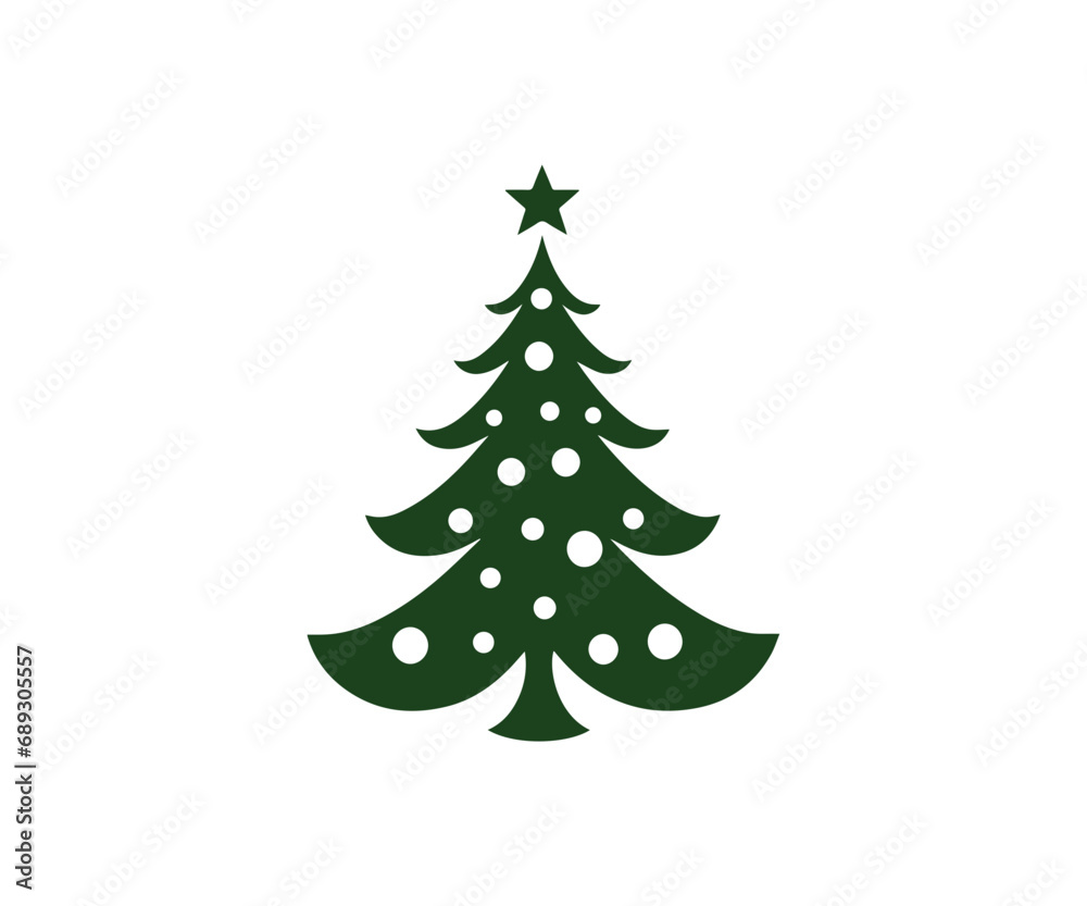 Christmas tree, modern flat design Christmas tree, modern flat design