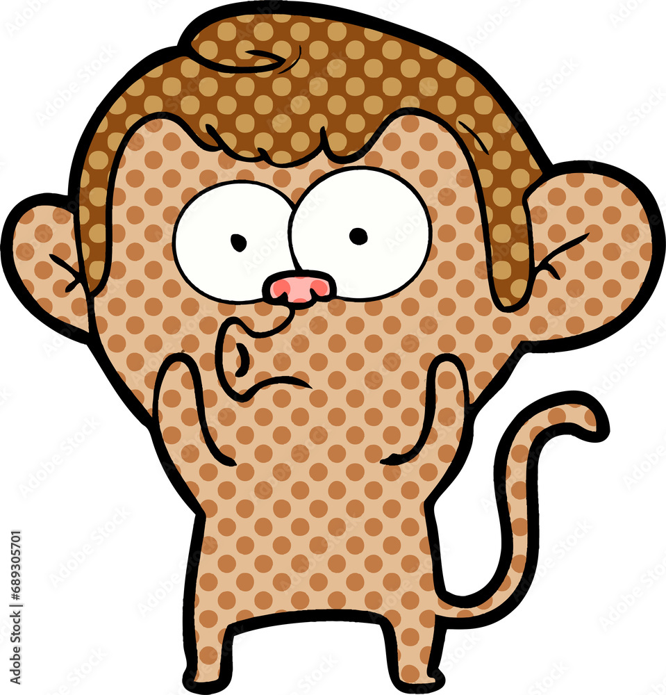 Obraz premium cartoon hooting monkey