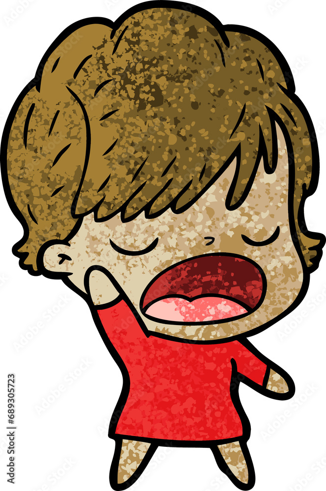 Fototapeta premium cartoon woman talking