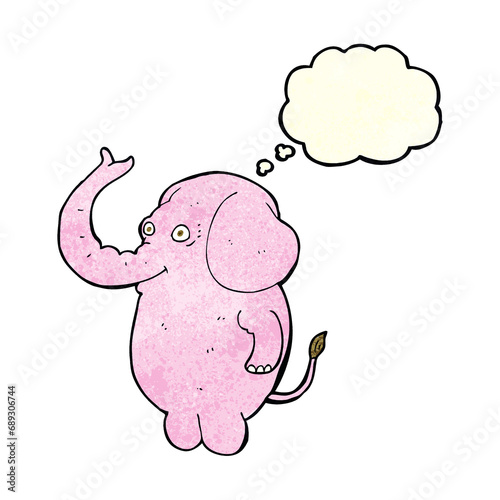 cartoon funny elephant with thought bubble