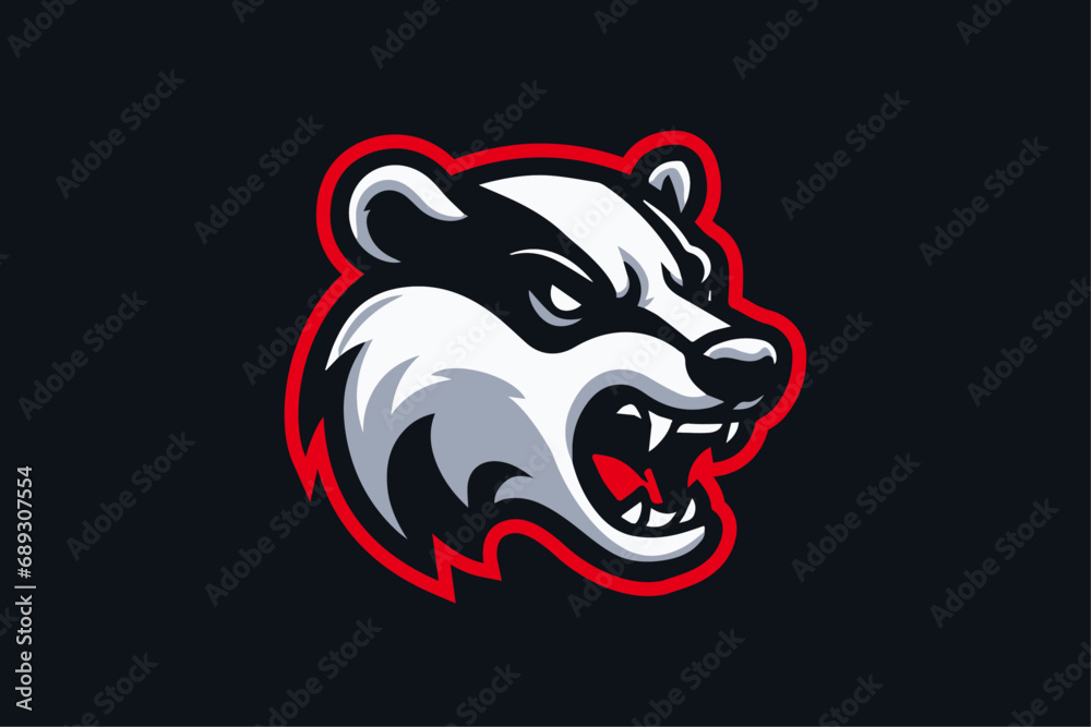 Fierce Vector Badger Mascot Logo - Perfect for Sports Teams, Dynamic Athletic Branding & School Pride