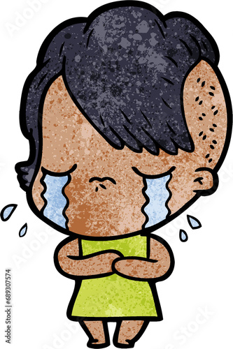 cartoon crying girl