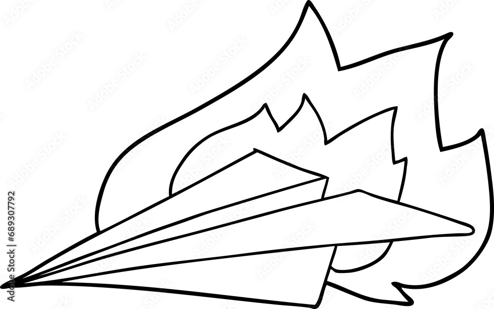 cartoon burning paper airplane cartoon burning paper airplane