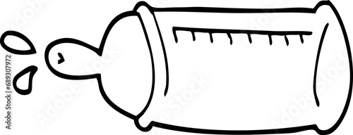 line drawing cartoon baby bottle