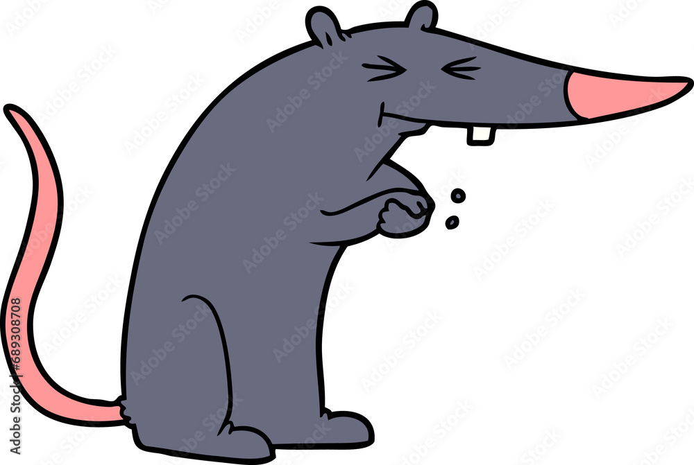 Fototapeta premium cartoon sneaky rat