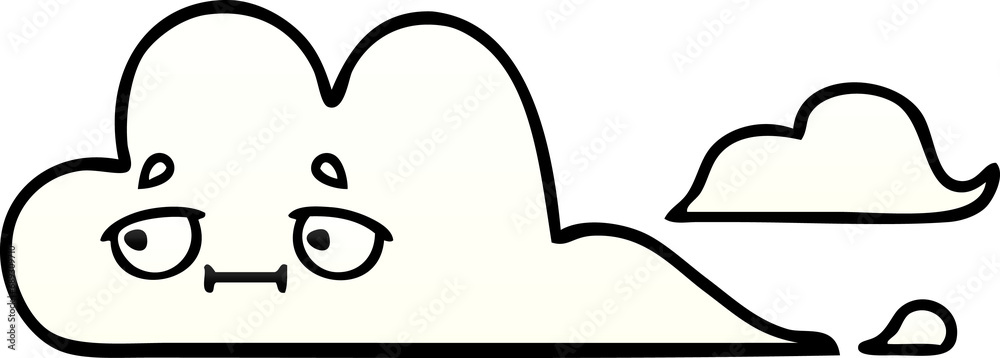 gradient shaded cartoon of a white cloud gradient shaded cartoon of a white cloud