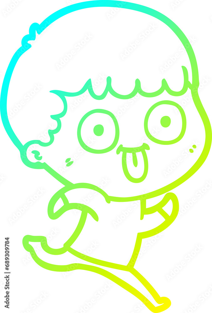 cold gradient line drawing of a cartoon man staring cold gradient line drawing of a cartoon man staring