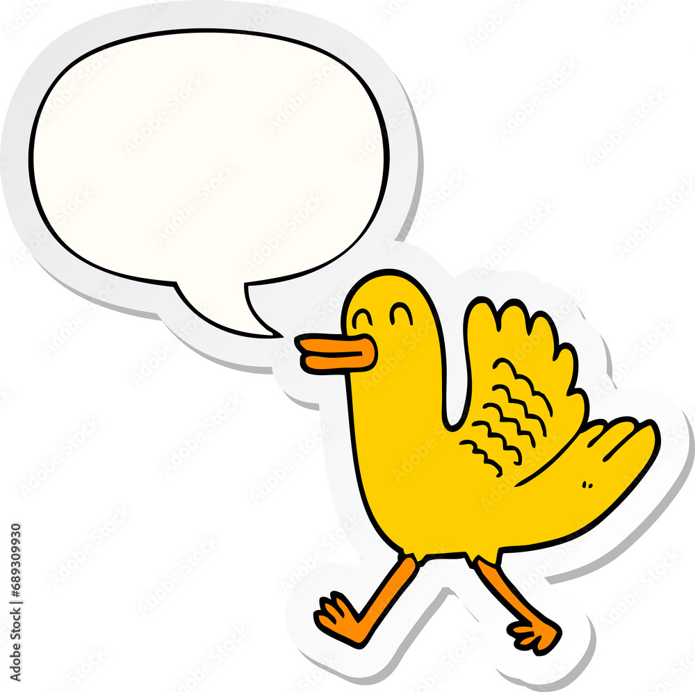 cartoon duck with speech bubble sticker cartoon duck with speech bubble sticker