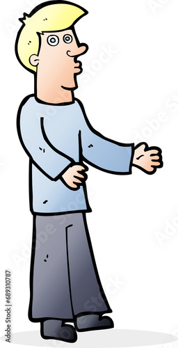 cartoon curious man