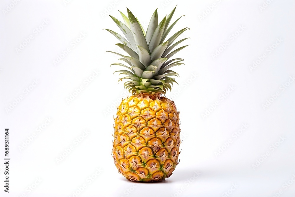 Fresh pineapple on white background