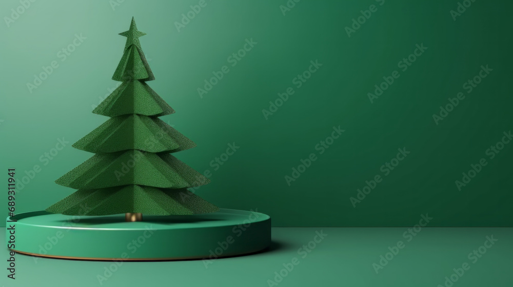 Christmas product display podium with festive decorations Christmas product display podium with festive decorations
