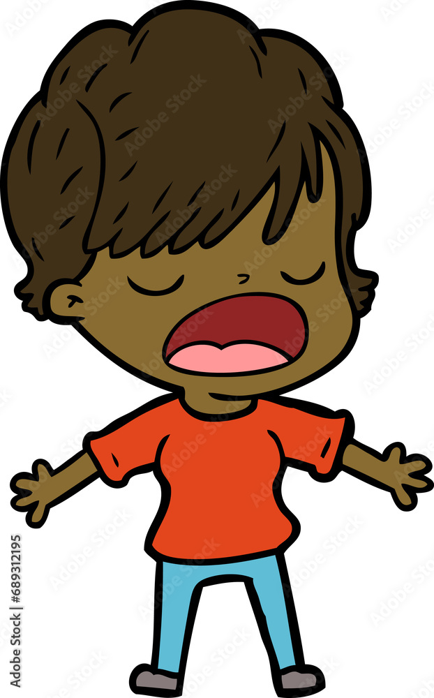 cartoon woman talking