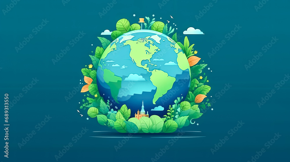 Earth, a lush oasis, A celebration of greenery and trees Earth, a lush oasis, A celebration of greenery and trees