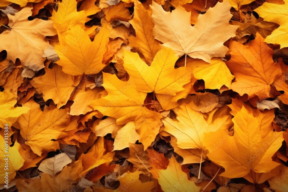 A collection of yellow leaves scattered on the ground. Suitable for autumn-themed projects or nature-related designs