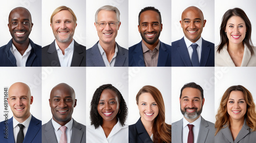 Professional Portraits of Diverse Business Men and Women