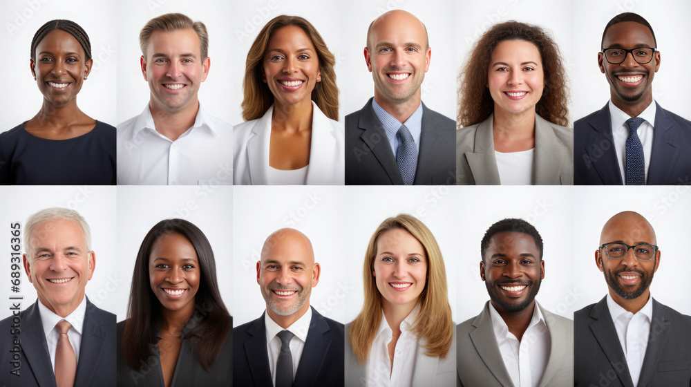 Diverse Professional Team Portrait in Grid Diverse Professional Team Portrait in Grid