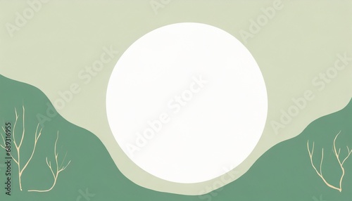 sfondo tema natura verde con cerchio bianco centrale generato con ai photo