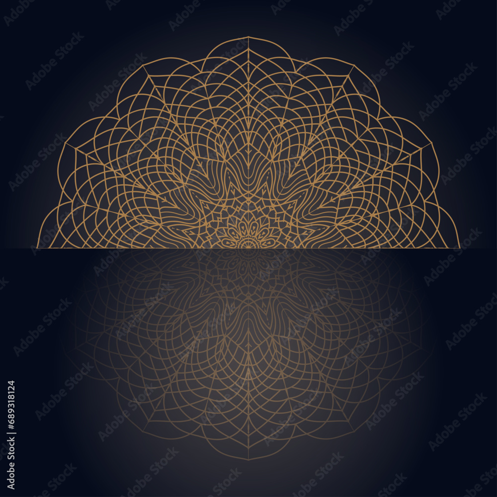 golden modern mandala design