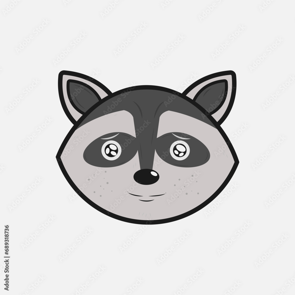 Vector illustration of a Raccoon with different emotions