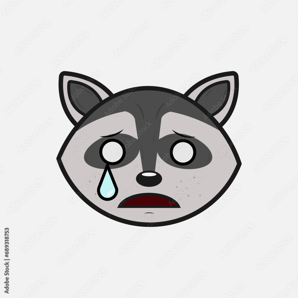 Vector illustration of a Raccoon with different emotions Vector illustration of a Raccoon with different emotions