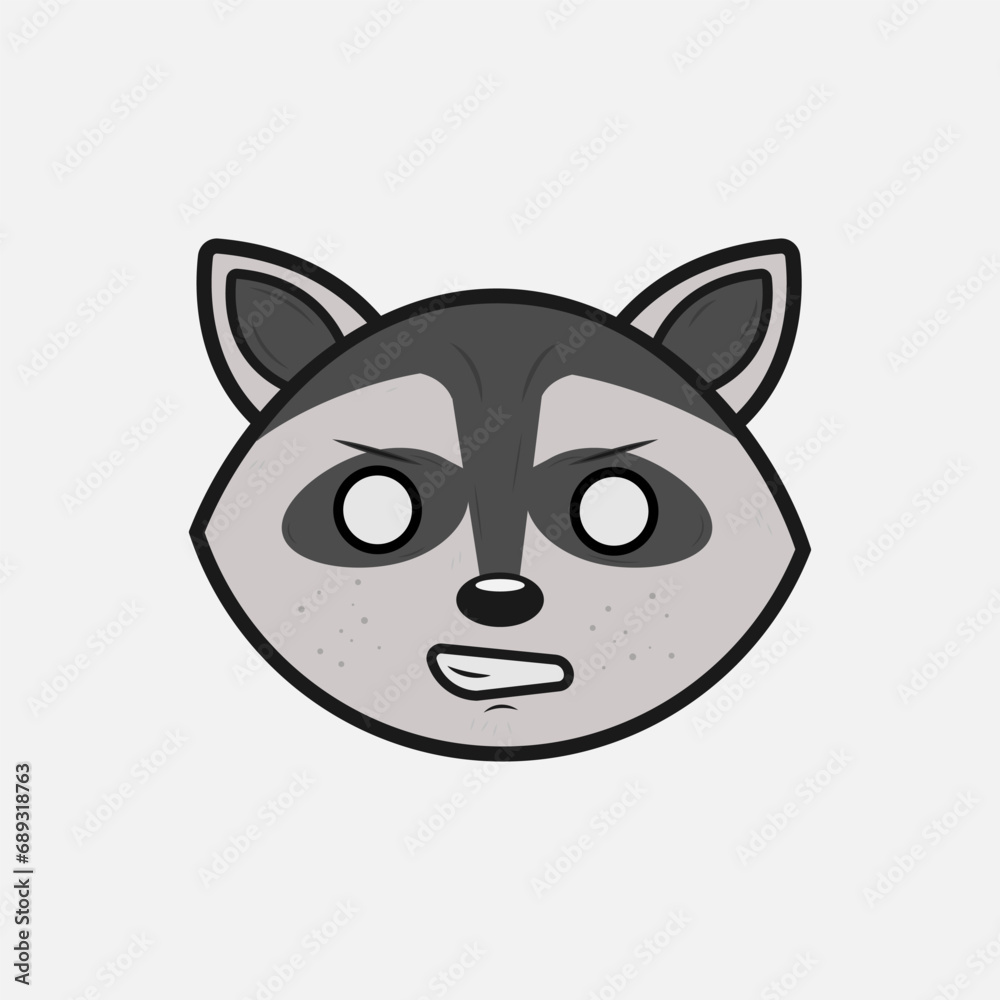 Vector illustration of a Raccoon with different emotions Vector illustration of a Raccoon with different emotions