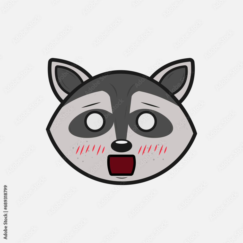 Vector illustration of a Raccoon with different emotions