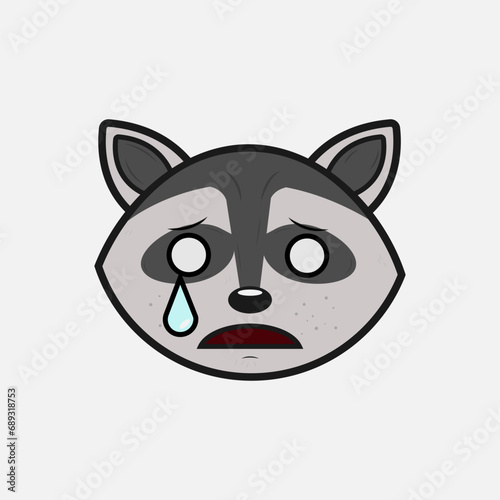 Vector illustration of a Raccoon with different emotions